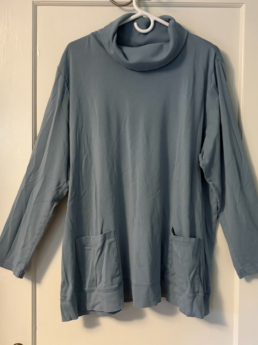 J Jill perfect pima cotton turtleneck blue size 3x comfy lounge casual fall